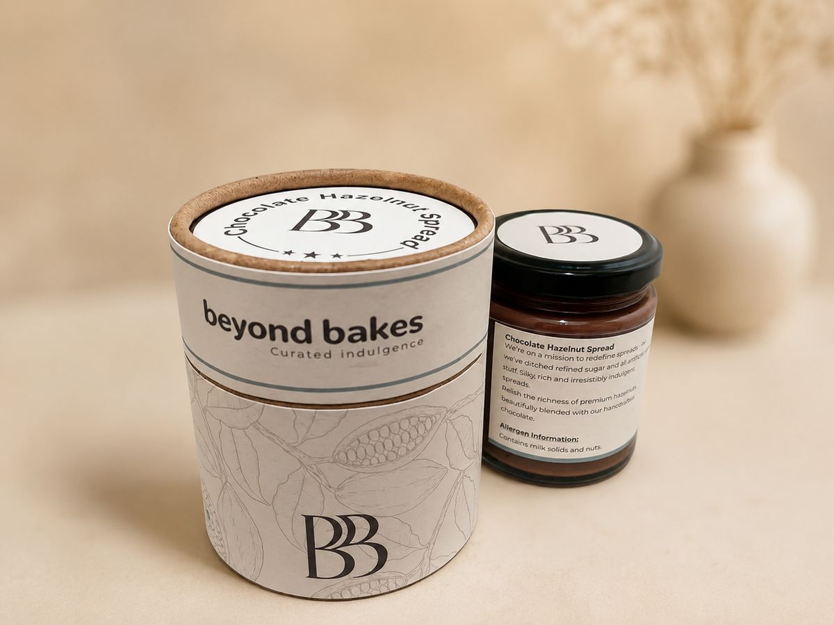 Beyond Bakes chocolate hazelnut spread jar and gift tub